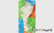 Shaded Relief 3D Map of Cesar, political shades outside