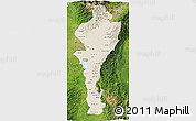 Shaded Relief 3D Map of Cesar, satellite outside
