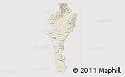 Shaded Relief 3D Map of Cesar, single color outside