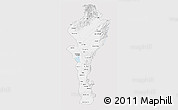 Silver Style 3D Map of Cesar, single color outside