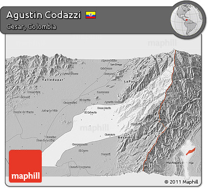 Gray 3D Map of Agustin Codazzi