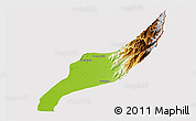 Physical 3D Map of Agustin Codazzi, cropped outside