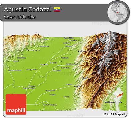 Physical 3D Map of Agustin Codazzi