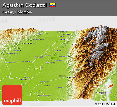 Physical 3D Map of Agustin Codazzi
