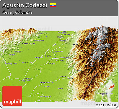 Physical 3D Map of Agustin Codazzi