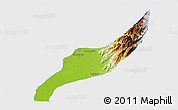 Physical 3D Map of Agustin Codazzi, single color outside
