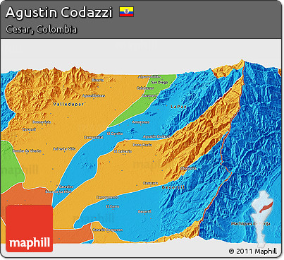 Political 3D Map of Agustin Codazzi