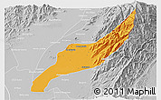 Political 3D Map of Agustin Codazzi, lighten, desaturated