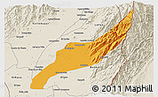 Political 3D Map of Agustin Codazzi, shaded relief outside