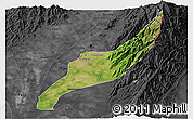 Satellite 3D Map of Agustin Codazzi, darken, desaturated