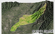 Satellite 3D Map of Agustin Codazzi, darken, semi-desaturated
