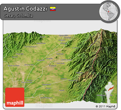 Satellite 3D Map of Agustin Codazzi