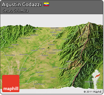 Satellite 3D Map of Agustin Codazzi
