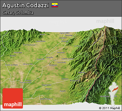 Satellite 3D Map of Agustin Codazzi