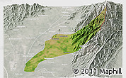 Satellite 3D Map of Agustin Codazzi, lighten, semi-desaturated