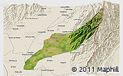 Satellite 3D Map of Agustin Codazzi, shaded relief outside