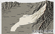 Shaded Relief 3D Map of Agustin Codazzi, darken