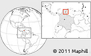 Blank Location Map of Agustin Codazzi, highlighted country, within the entire country
