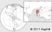Blank Location Map of Agustin Codazzi, highlighted country, highlighted parent region