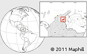 Blank Location Map of Agustin Codazzi, highlighted country