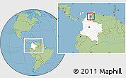 Savanna Style Location Map of Agustin Codazzi, highlighted country, highlighted parent region, within the entire country