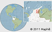 Savanna Style Location Map of Agustin Codazzi, highlighted country, hill shading
