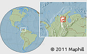 Savanna Style Location Map of Agustin Codazzi, highlighted parent region, hill shading