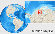 Shaded Relief Location Map of Agustin Codazzi, highlighted parent region
