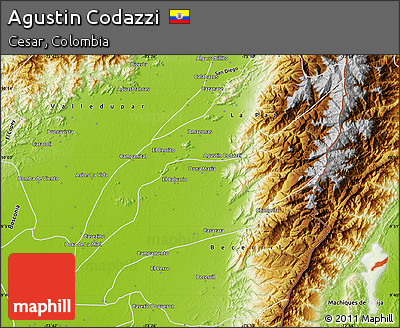 Physical Map of Agustin Codazzi