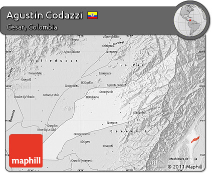 Silver Style Map of Agustin Codazzi