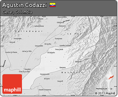Silver Style Map of Agustin Codazzi