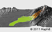 Physical Panoramic Map of Agustin Codazzi, darken, desaturated