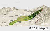 Satellite Panoramic Map of Agustin Codazzi, shaded relief outside