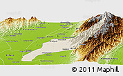 Shaded Relief Panoramic Map of Agustin Codazzi, physical outside