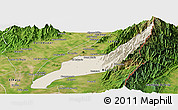 Shaded Relief Panoramic Map of Agustin Codazzi, satellite outside