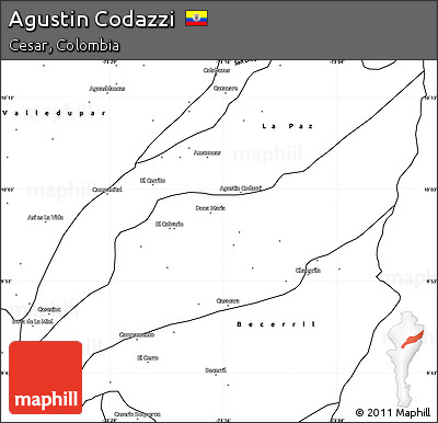 Blank Simple Map of Agustin Codazzi