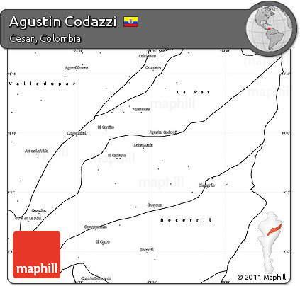 Blank Simple Map of Agustin Codazzi