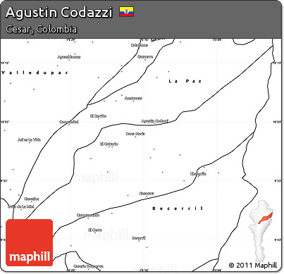 Blank Simple Map of Agustin Codazzi