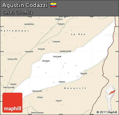 Classic Style Simple Map of Agustin Codazzi
