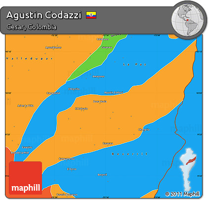 Political Simple Map of Agustin Codazzi