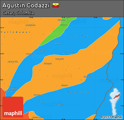 Political Simple Map of Agustin Codazzi