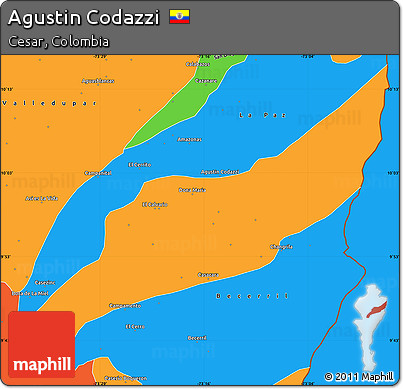 Political Simple Map of Agustin Codazzi