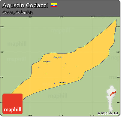 Savanna Style Simple Map of Agustin Codazzi, cropped outside