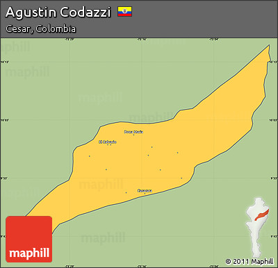 Savanna Style Simple Map of Agustin Codazzi, cropped outside