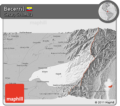 Gray 3D Map of Becerril