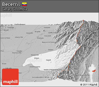 Gray 3D Map of Becerril