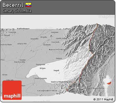Gray 3D Map of Becerril
