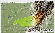 Physical 3D Map of Becerril, semi-desaturated