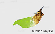 Physical 3D Map of Becerril, single color outside