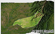 Satellite 3D Map of Becerril, darken